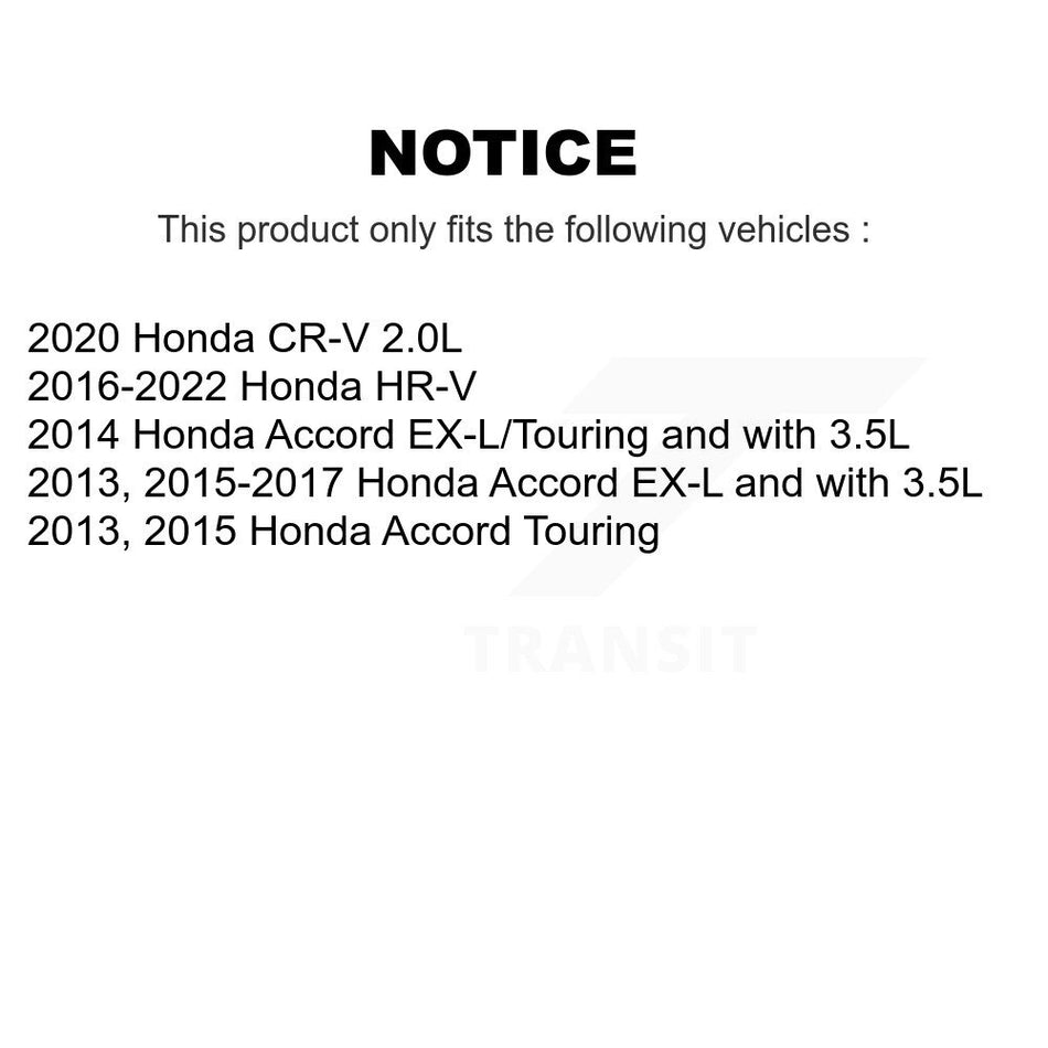 Front Coated Disc Brake Rotors Pair For Honda Accord HR-V CR-V KG-100349