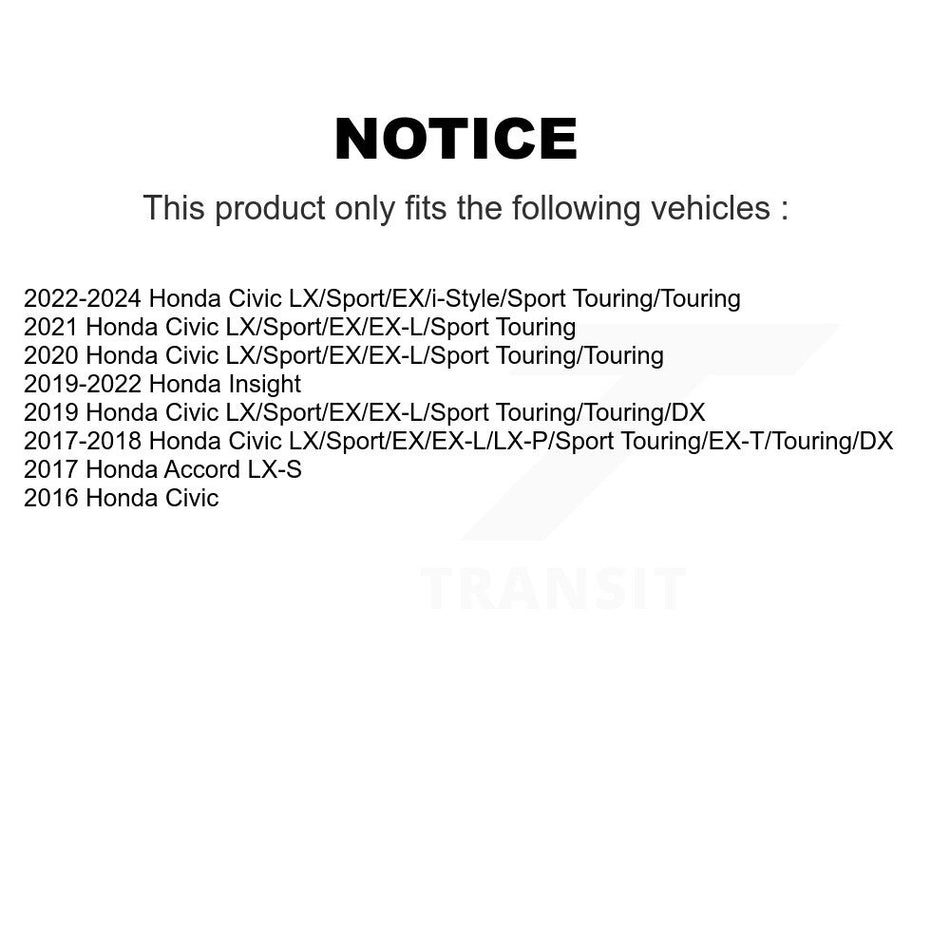 Front Coated Disc Brake Rotors Pair For Honda Civic Accord Insight KG-100370