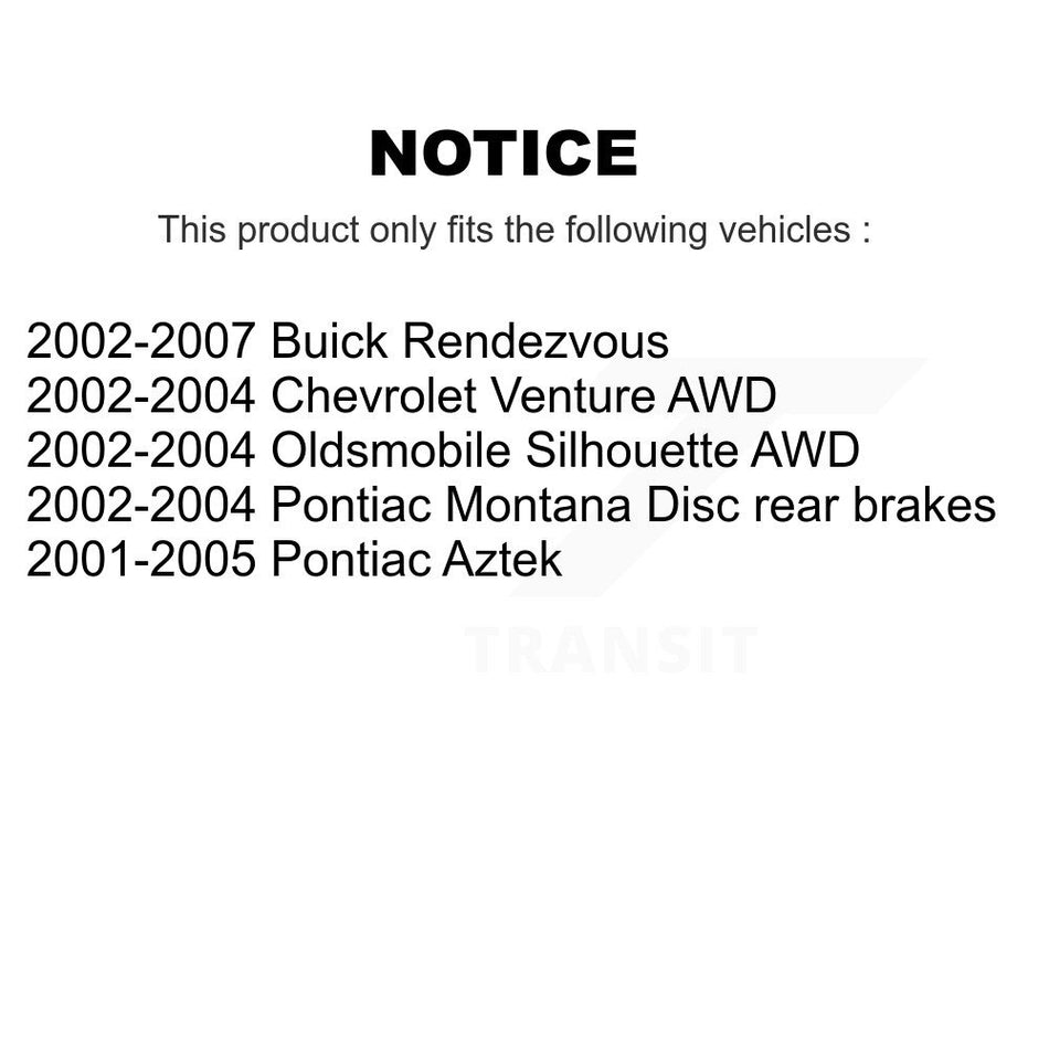 Rear Coated Disc Brake Rotors Pair For Buick Rendezvous Chevrolet Venture Pontiac Montana Aztek Oldsmobile Silhouette KG-100389