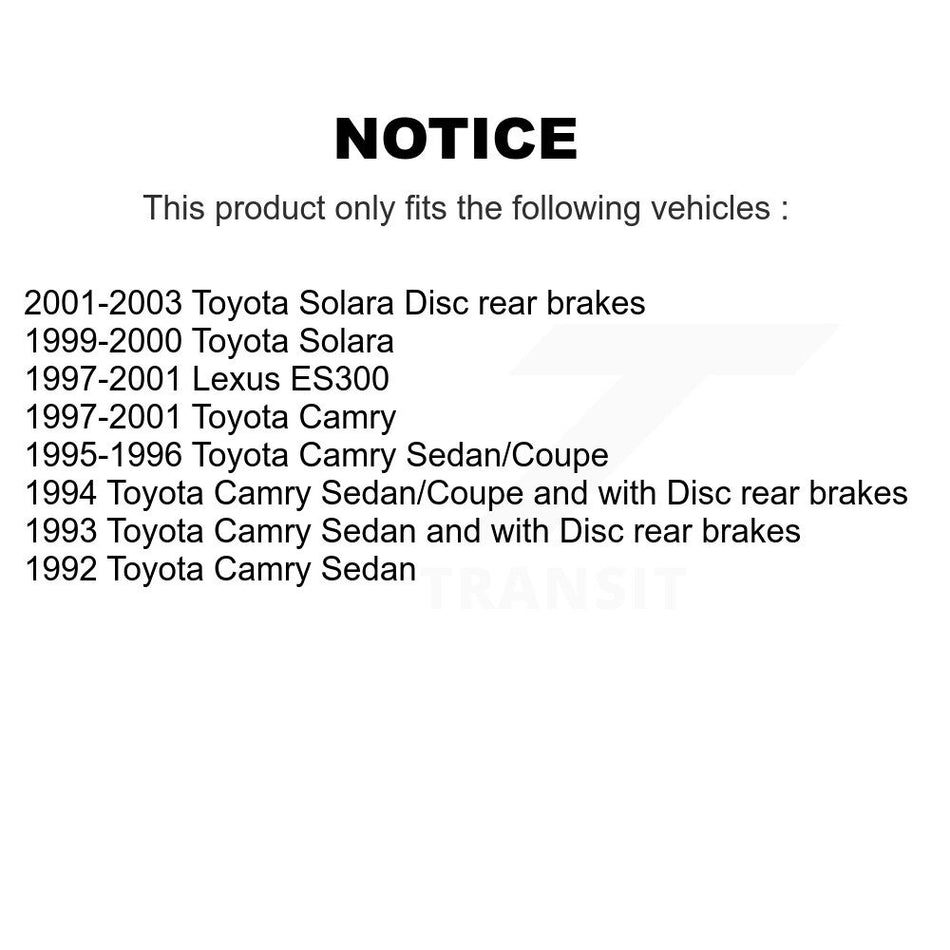 Rear Coated Disc Brake Rotors Pair For Toyota Camry Lexus ES300 Solara KG-100494