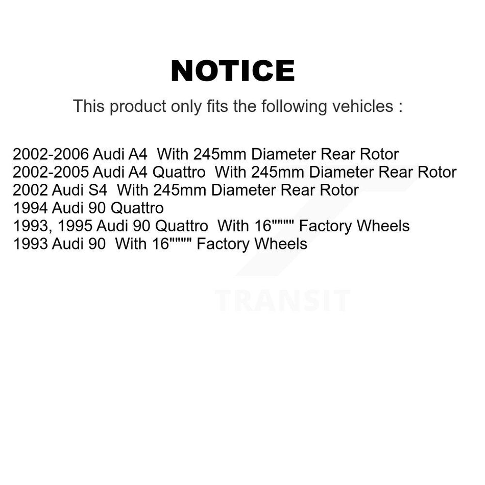 Rear Coated Disc Brake Rotors Pair For Audi A4 Quattro S4 90 KG-100498