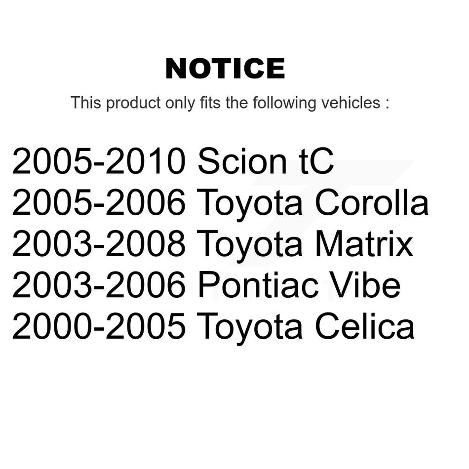 Rear Coated Disc Brake Rotors Pair For Toyota Corolla Matrix Scion tC Pontiac Vibe Celica KG-100510