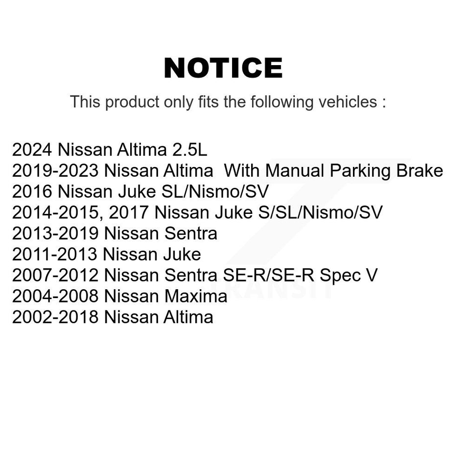 Rear Coated Disc Brake Rotors Pair For Nissan Altima Sentra Maxima Juke KG-100517