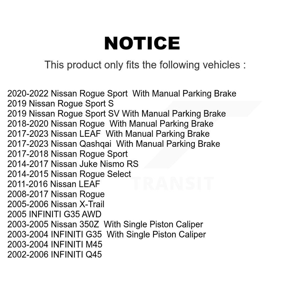Rear Coated Disc Brake Rotors Pair For Nissan Rogue Sport INFINITI G35 Select LEAF Juke 350Z Q45 M45 Qashqai X-Trail KG-100525