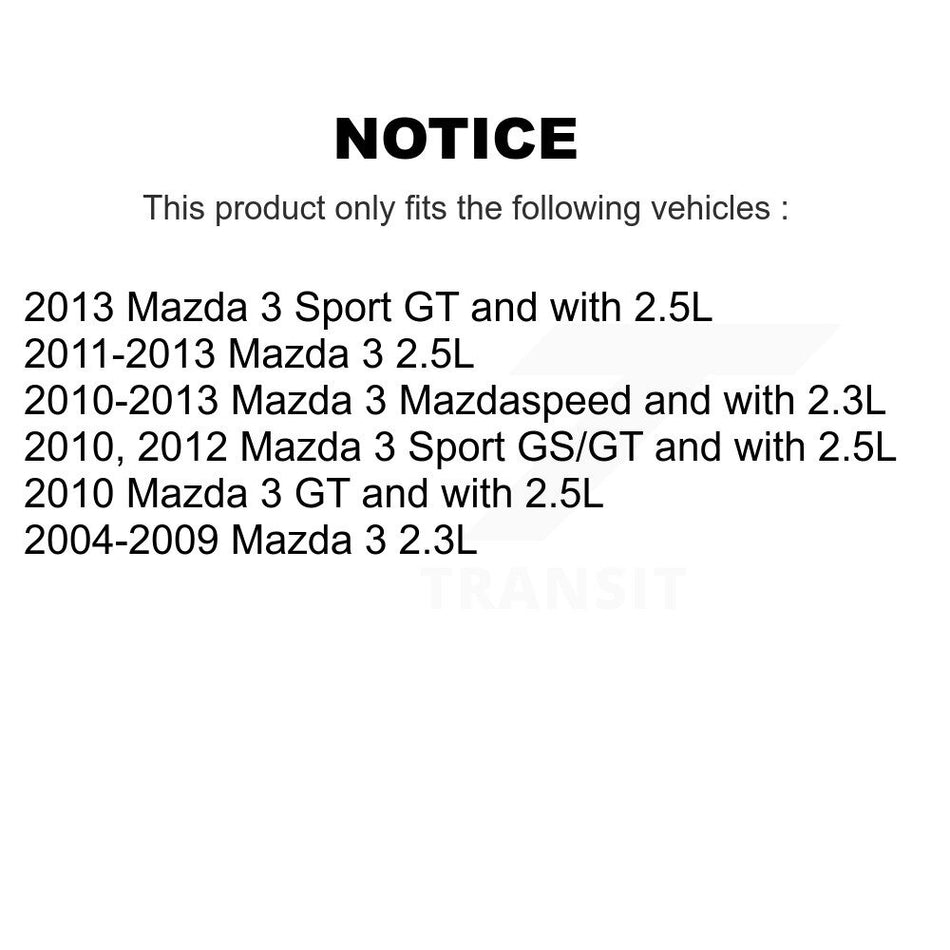 Rear Coated Disc Brake Rotors Pair For Mazda 3 Sport KG-100545