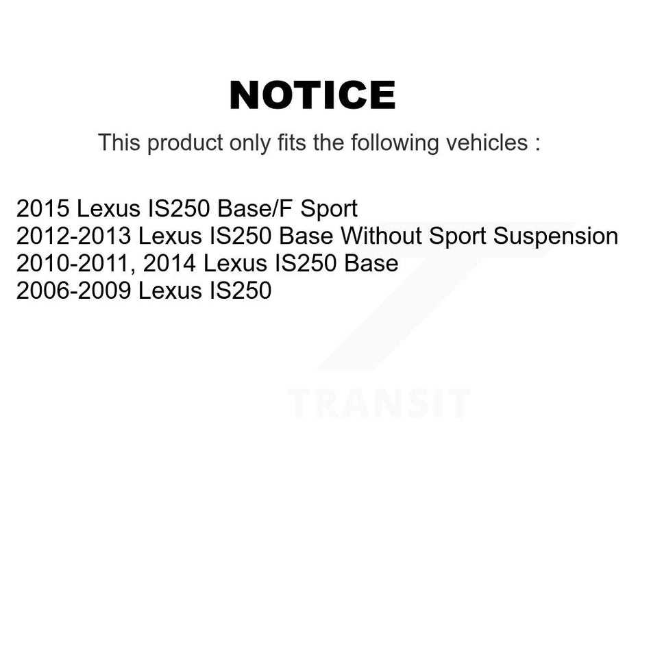 Rear Coated Disc Brake Rotors Pair For Lexus IS250 KG-100581