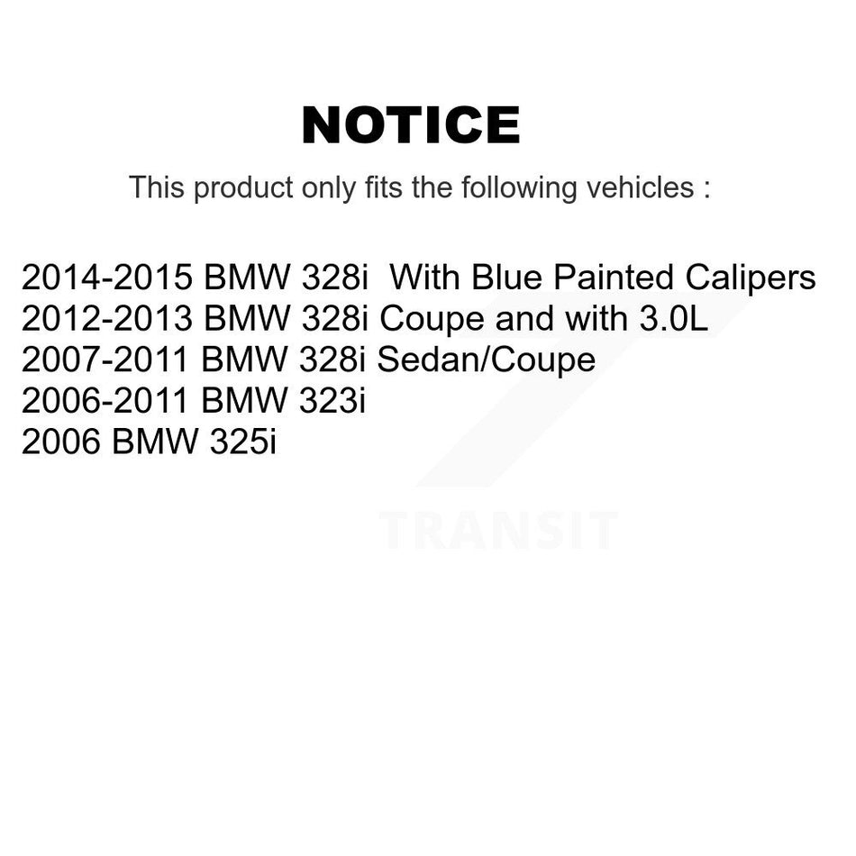 Rear Coated Disc Brake Rotors Pair For BMW 328i 325i 323i KG-100582