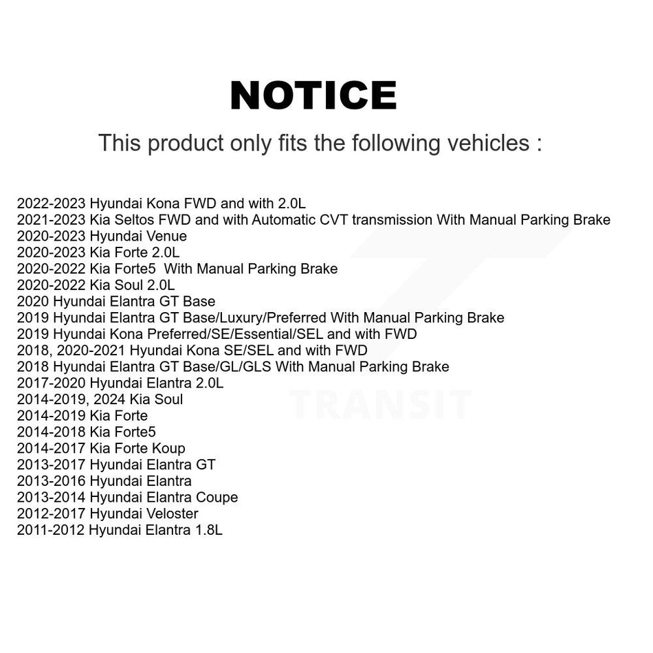 Rear Coated Disc Brake Rotors Pair For Hyundai Elantra Kia Soul Forte Veloster GT Kona Forte5 Coupe Koup Venue Seltos KG-100646