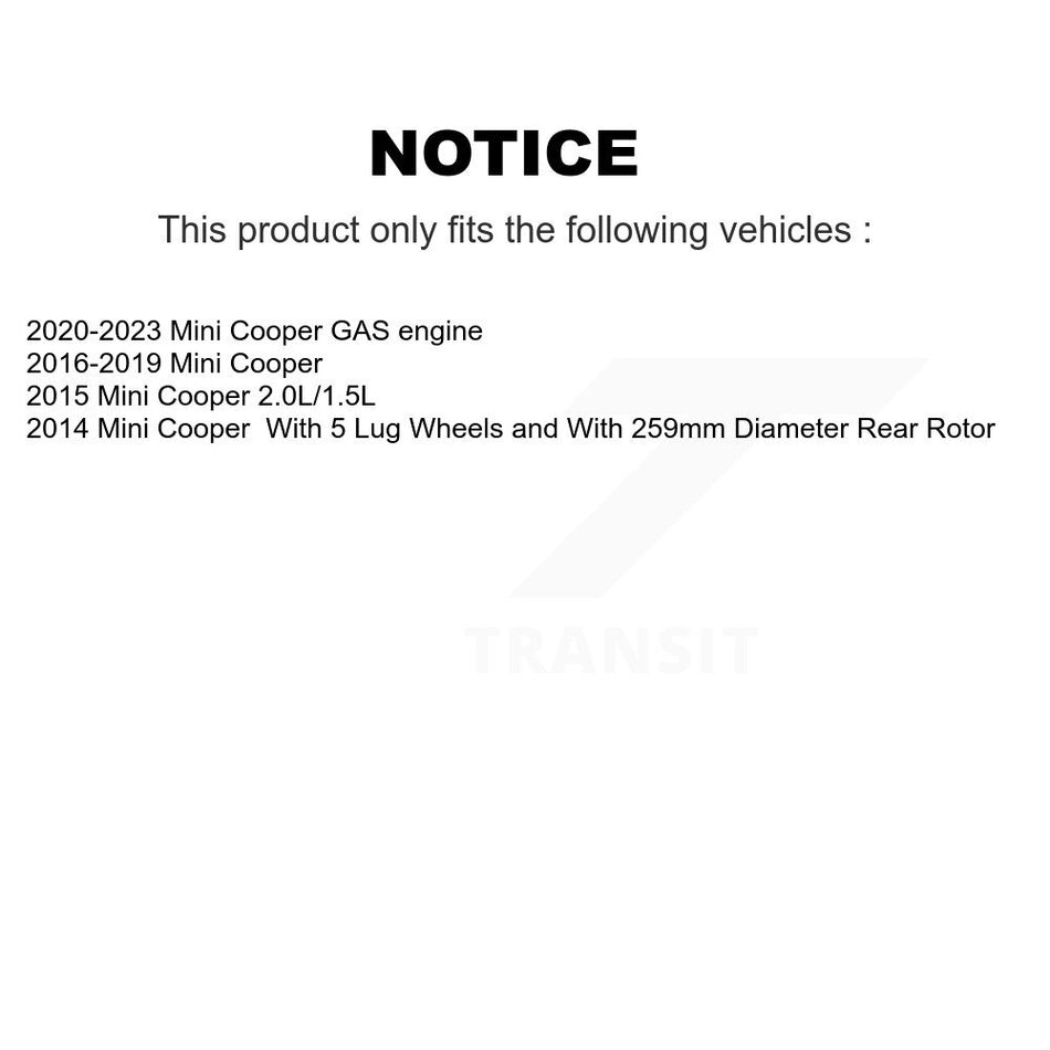 Rear Coated Disc Brake Rotors Pair For Mini Cooper KG-100669