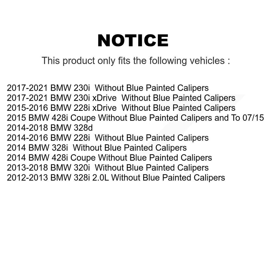 Rear Coated Disc Brake Rotors Pair For BMW 328i 320i 428i 228i 230i 328d xDrive KG-100675