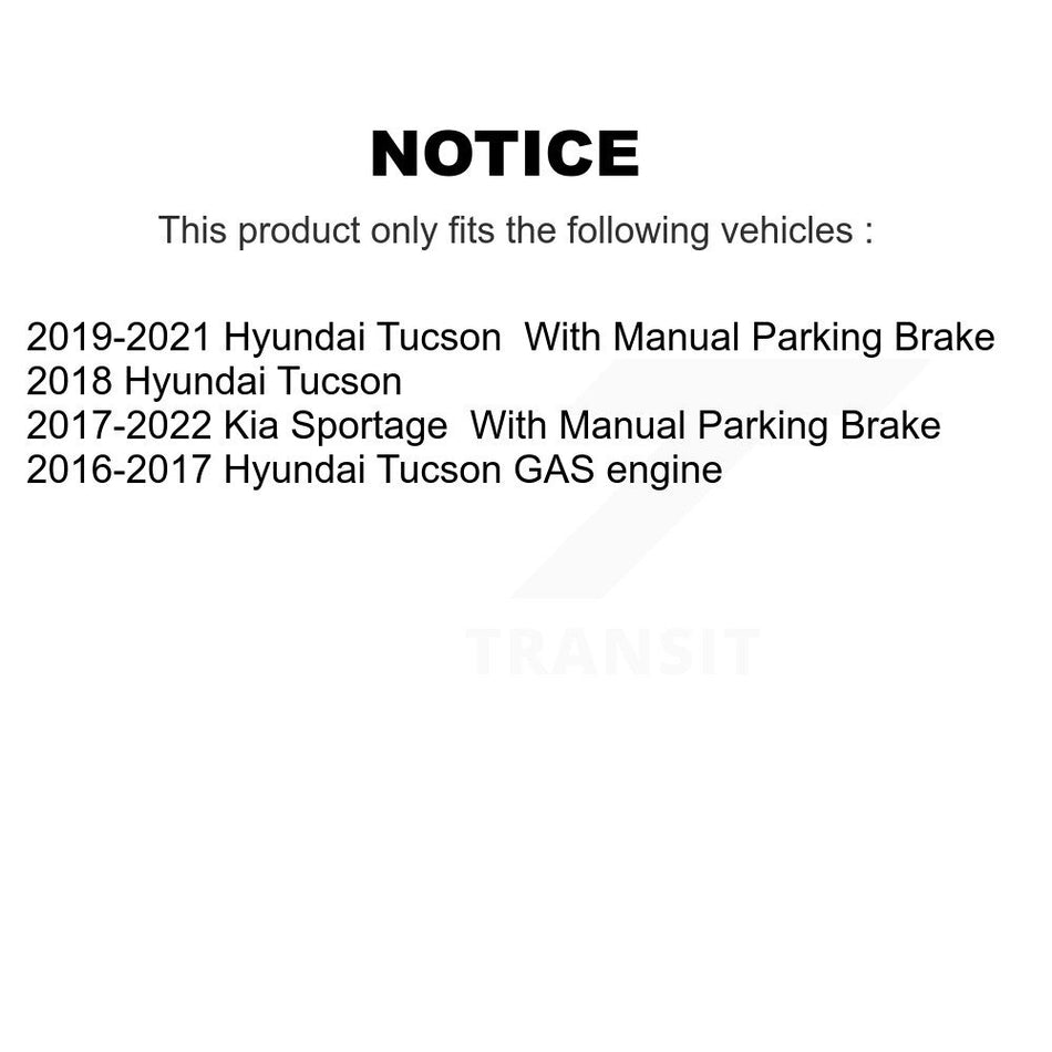 Rear Coated Disc Brake Rotors Pair For Hyundai Tucson Kia Sportage KG-100677