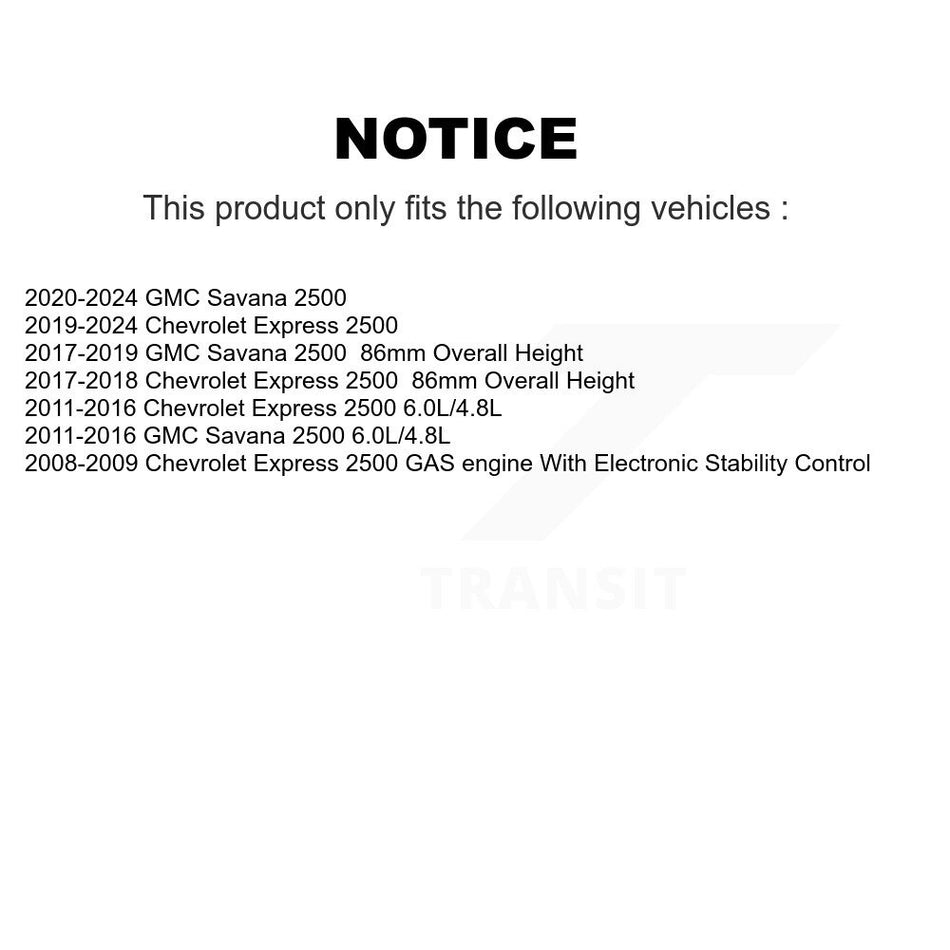 Front Rear Coated Disc Brake Rotors Kit For Chevrolet Express 2500 GMC Savana 3500 KG-100704