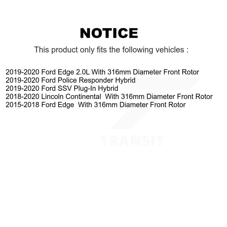 Front Rear Coated Disc Brake Rotors Kit For Ford Edge Lincoln Continental Police Responder Hybrid SSV Plug-In KG-100813