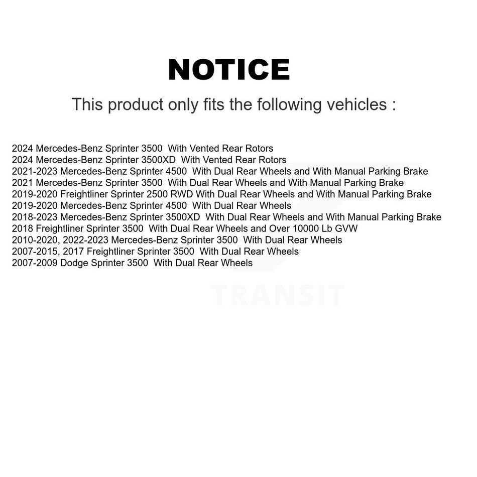 Front Rear Coated Disc Brake Rotors Kit For Sprinter 3500 Mercedes-Benz Freightliner Dodge 2500 4500 3500XD KG-100846