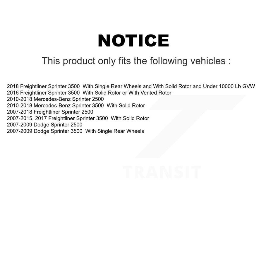 Front Rear Coated Disc Brake Rotors Kit For Sprinter 2500 Mercedes-Benz Freightliner Dodge 3500 KG-100847