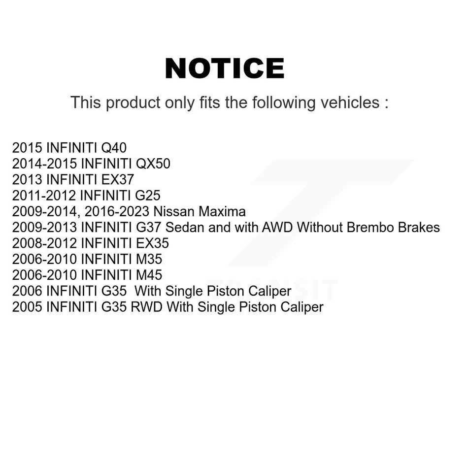 Front Rear Coated Disc Brake Rotors Kit For Nissan INFINITI Maxima G37 G35 M35 350Z EX35 370Z G25 M45 Q40 QX50 EX37 KG-100968