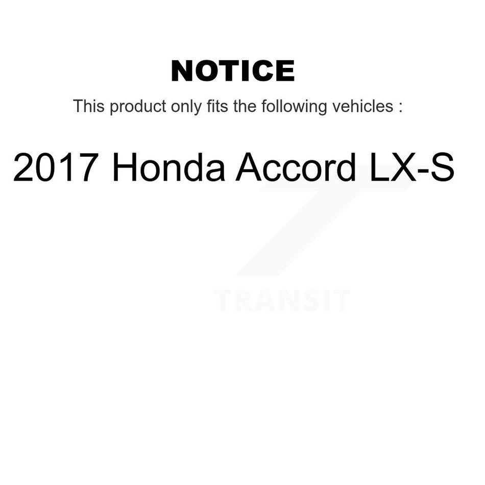 Front Rear Coated Disc Brake Rotors Kit For 2017 Honda Accord LX-S KG-101198