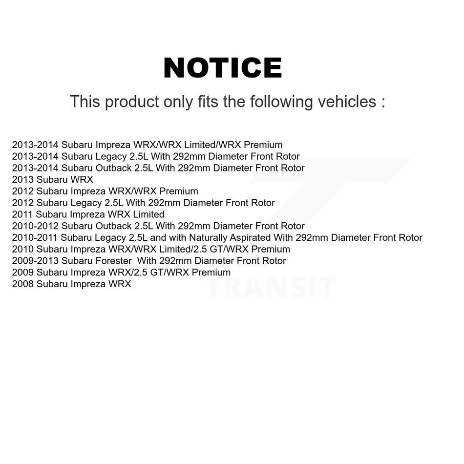 Front Rear Coated Disc Brake Rotors Kit For Subaru Outback Impreza Forester Legacy KG-101253
