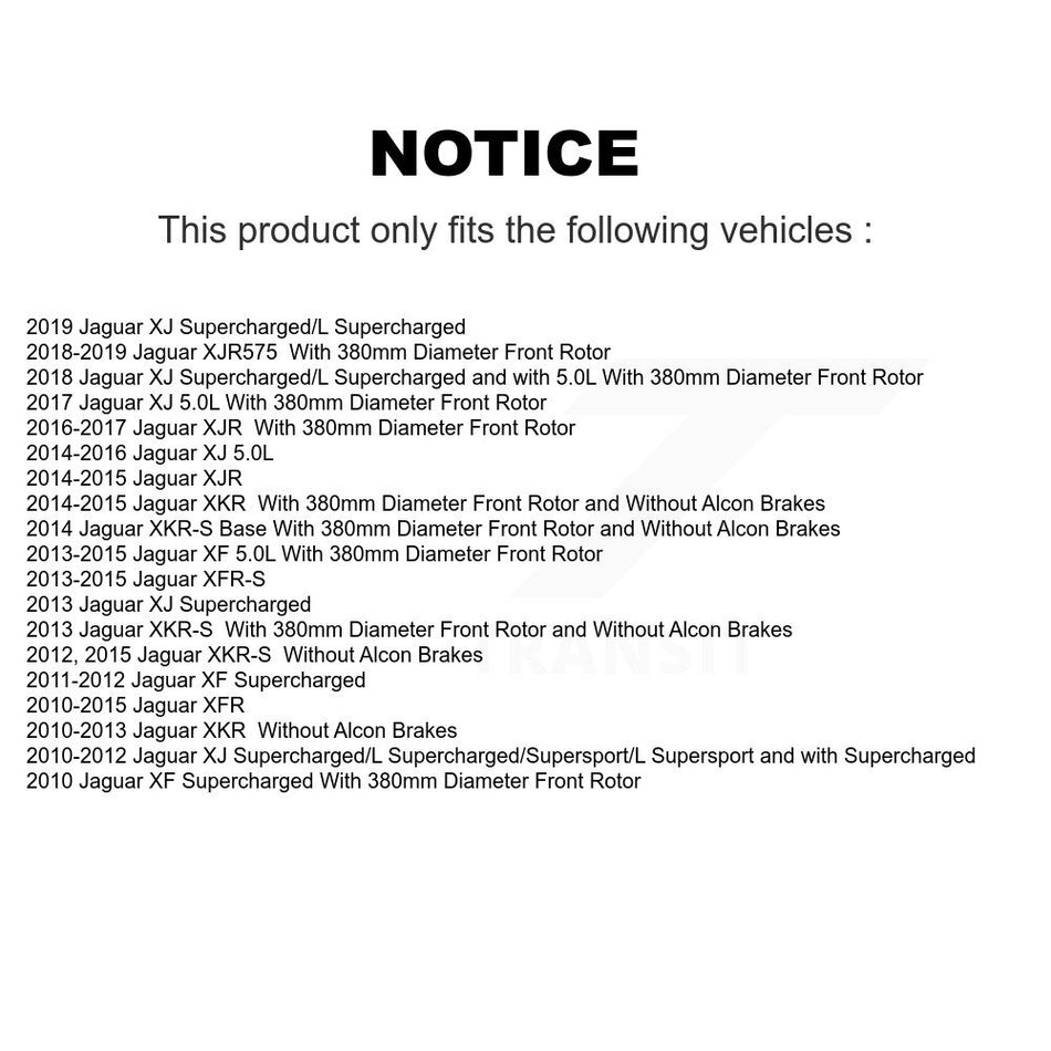 Front Rear Coated Disc Brake Rotors Kit For Jaguar XF XJ XFR-S XJR575 KG-101553