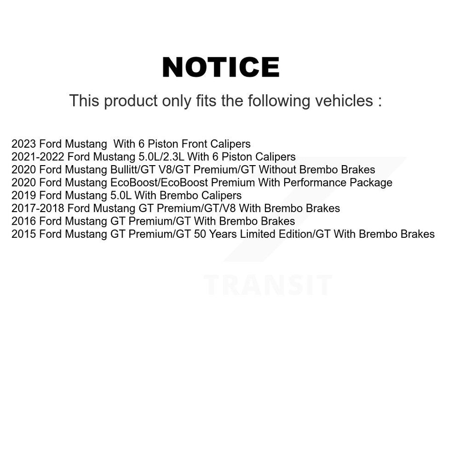 Front Coated Disc Brake Rotors Pair For Ford Mustang KG-101595