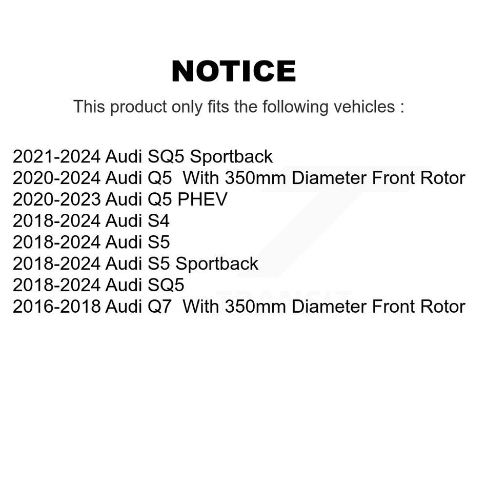 Front Coated Disc Brake Rotors Pair For Audi Q7 SQ5 S5 S4 Sportback Q5 PHEV KG-101604