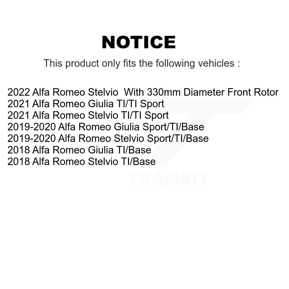 Front Coated Disc Brake Rotors Pair For Alfa Romeo Stelvio Giulia KG-101606