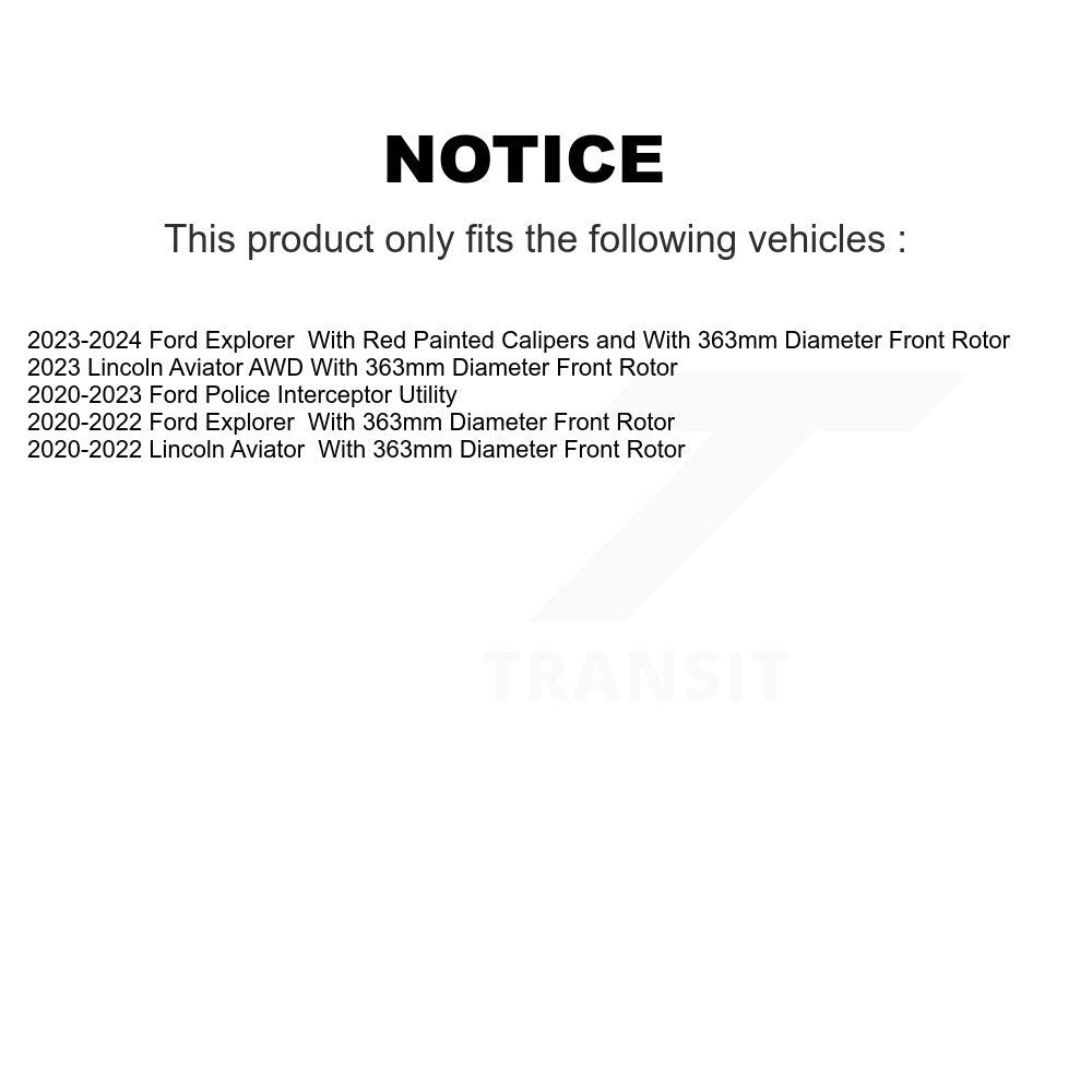 Front Coated Brake Rotor Pair For Ford Explorer Lincoln Aviator Police Interceptor Utility KG-101622