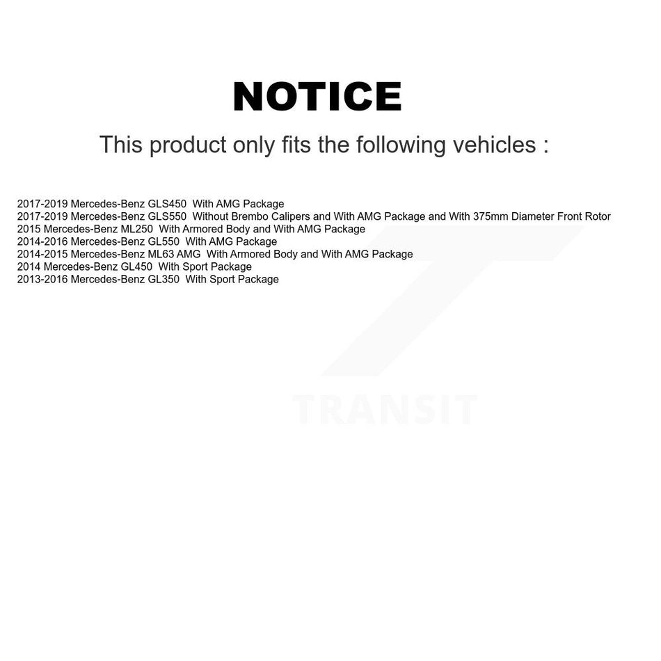 Front Rear Coated Disc Brake Rotors Kit For Mercedes-Benz GLS450 GL450 GLS550 GL350 GL550 ML250 ML63 AMG KG-101705