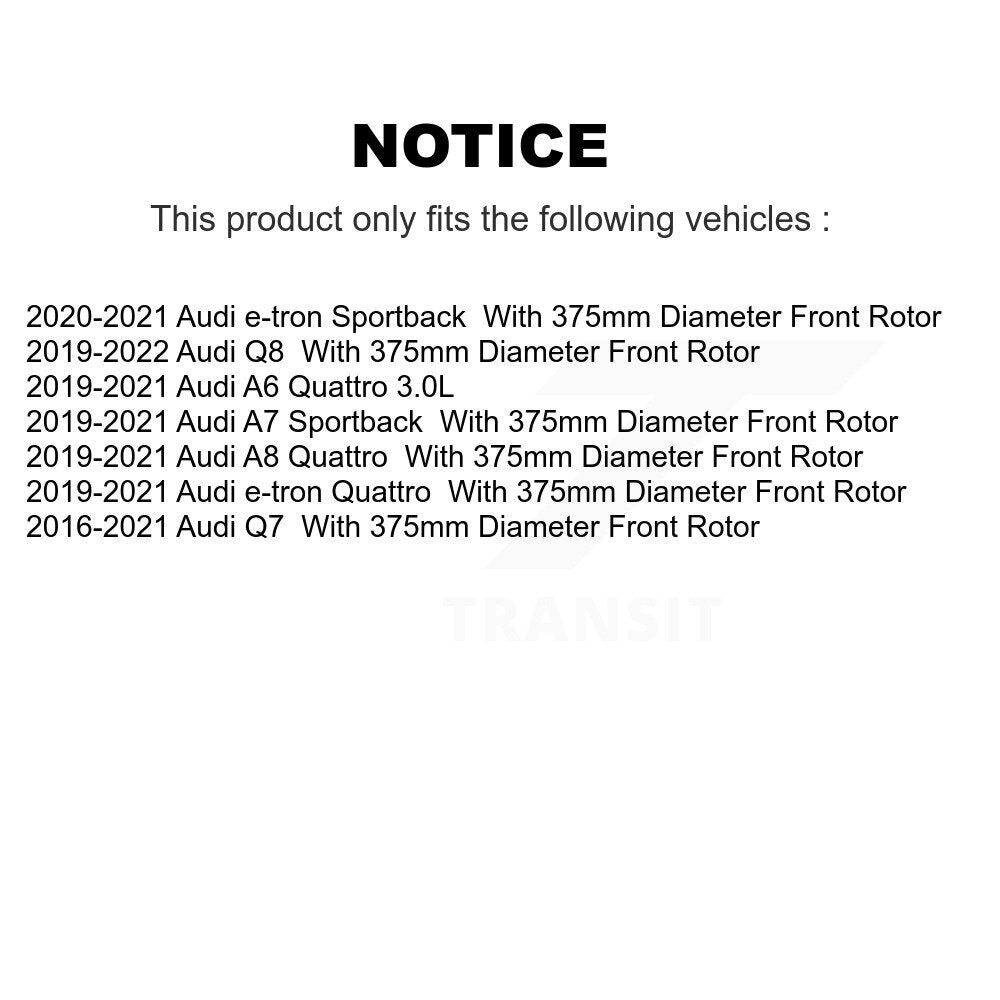 Front Coated Disc Brake Rotors Pair For Audi Q7 Q8 e-tron Quattro A6 A7 Sportback A8 KG-101793