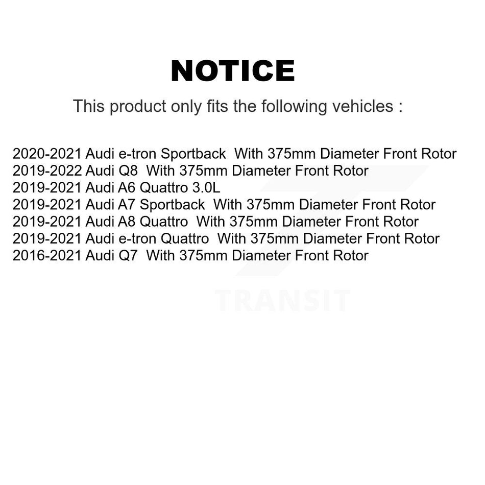 Front Coated Disc Brake Rotors Pair For Audi Q7 Q8 e-tron Quattro A6 A7 Sportback A8 KG-101793