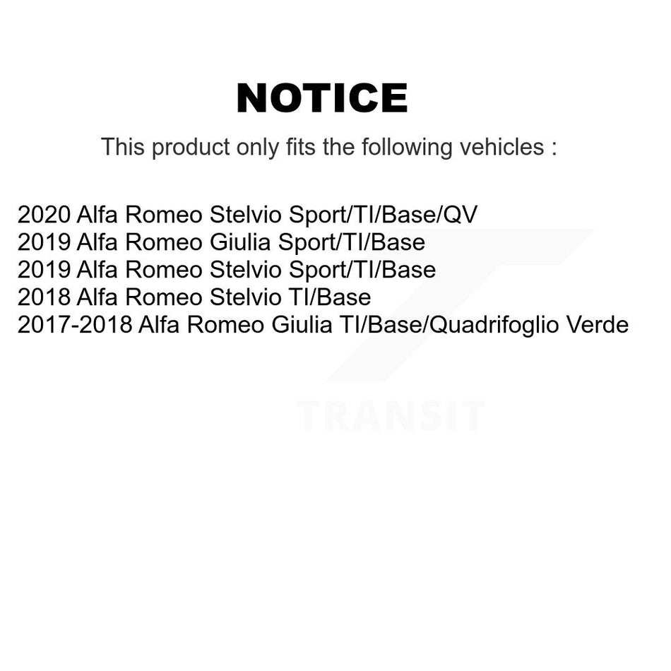 Rear Coated Disc Brake Rotors Pair For Alfa Romeo Stelvio Giulia KG-101798