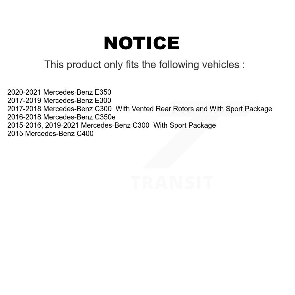 Rear Coated Disc Brake Rotors Pair For Mercedes-Benz C300 E300 C400 E350 C350e KG-101799