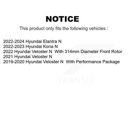 Rear Coated Disc Brake Rotors Pair For Hyundai Elantra N Veloster Kona KG-101830