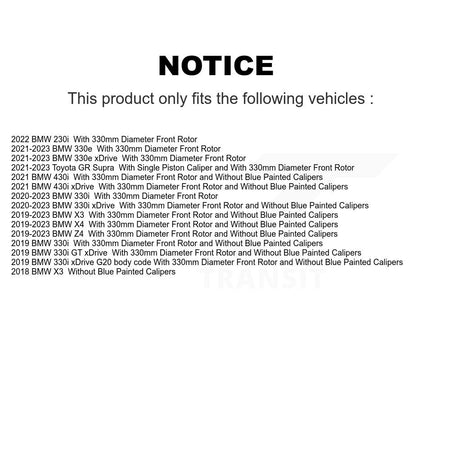Front Coat Brake Rotor Pair For BMW X3 330i xDrive X4 330e Toyota GR Supra Z4 430i 230i GT KG-101852