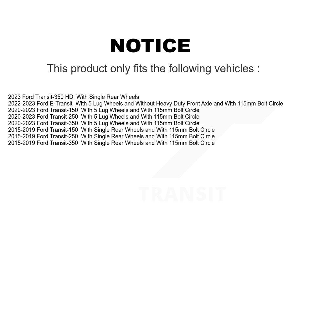 Front Coat Disc Brake Rotor Pair For Ford Transit-250 Transit-150 Transit-350 E-Transit HD KG-101854