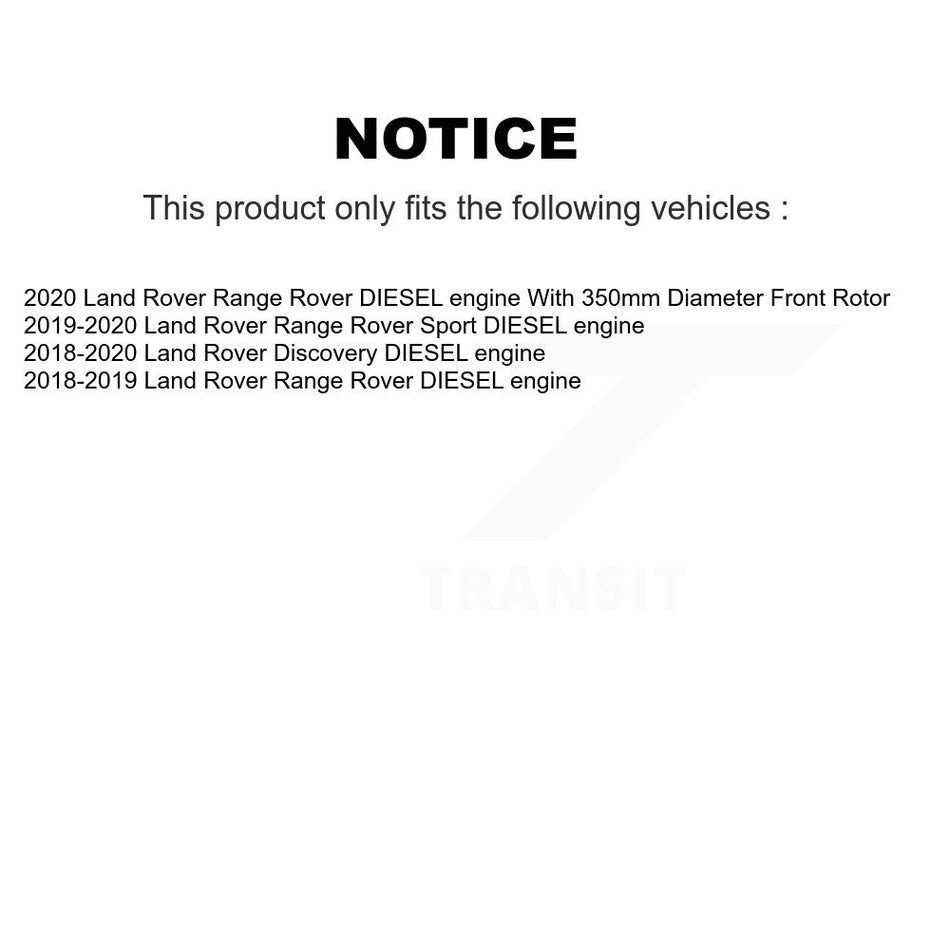 Front Rear Coated Disc Brake Rotors Kit For Land Rover Range Sport Discovery DIESEL engine KG-101927