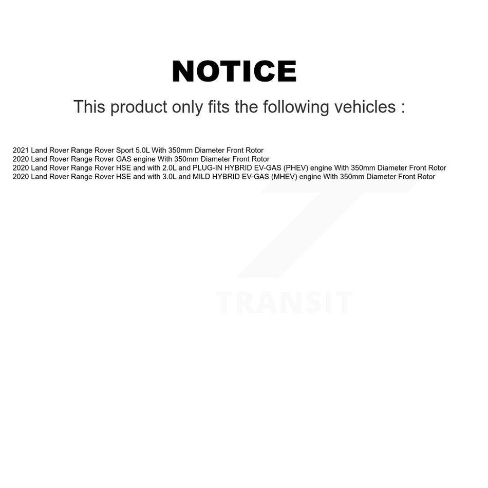 Front Rear Coat Brake Rotor Kit For Land Rover Range Sport With 350mm Diameter KG-101931