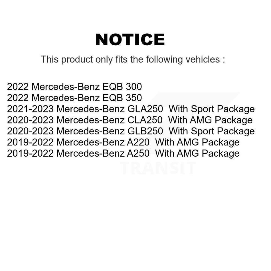Front Coated Brake Rotor Pair For Mercedes-Benz GLB250 GLA250 A220 CLA250 A250 EQB 350 300 KG-101964