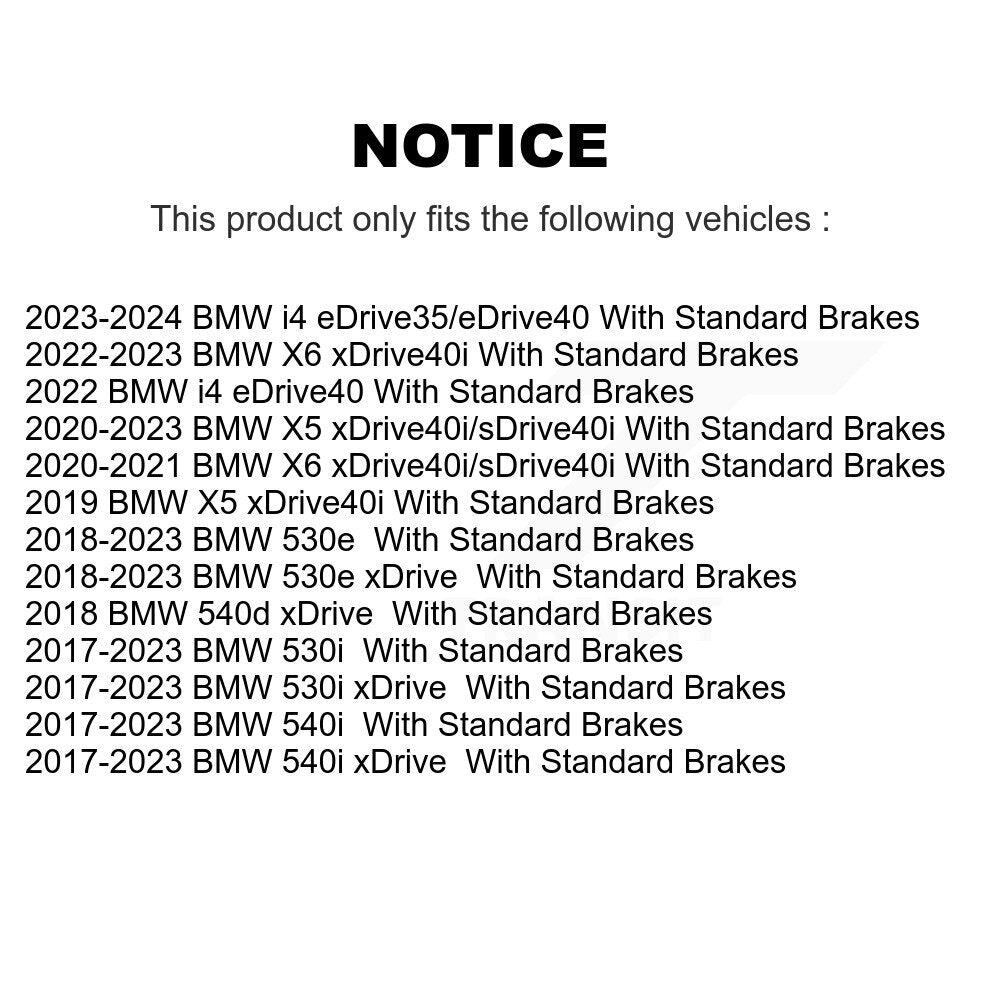 Front Coated Disc Brake Rotors Pair For BMW X5 i4 X6 530i xDrive 540i 530e 540d KG-101989