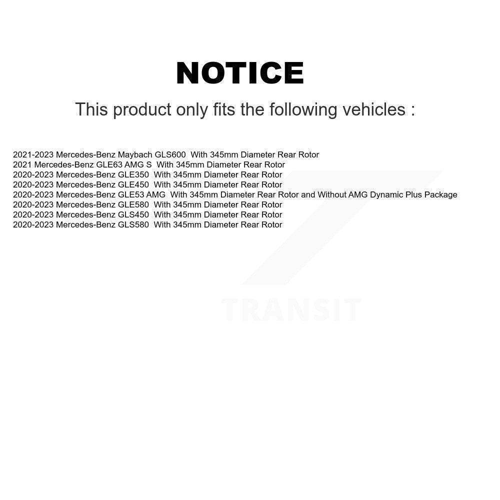 Rear Coat Brake Rotor Pair For Mercedes-Benz GLE450 GLE350 GLS450 GLE53 AMG GLS580 GLE63 S KG-102002