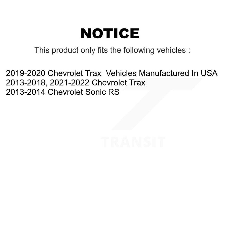 Front Rear Disc Brake Rotors Drums Kit For Chevrolet Trax Sonic KG-102039