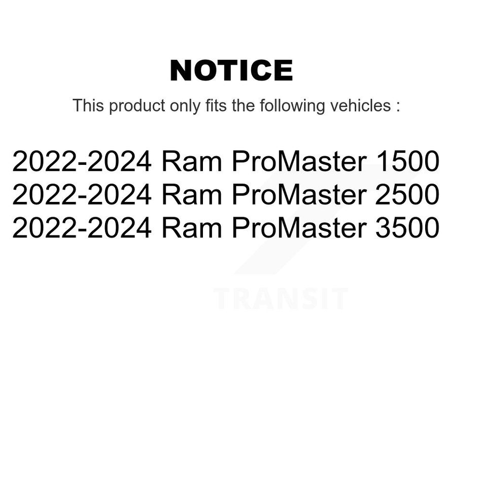 Front Rear Coated Disc Brake Rotors Kit For 2022-2024 Ram ProMaster 3500 2500 1500 KG-102070