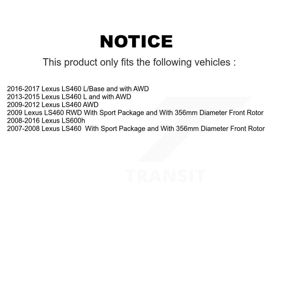 Front Rear Coated Disc Brake Rotors And Hub Assembly Kit For Lexus LS460 LS600h KG-102083