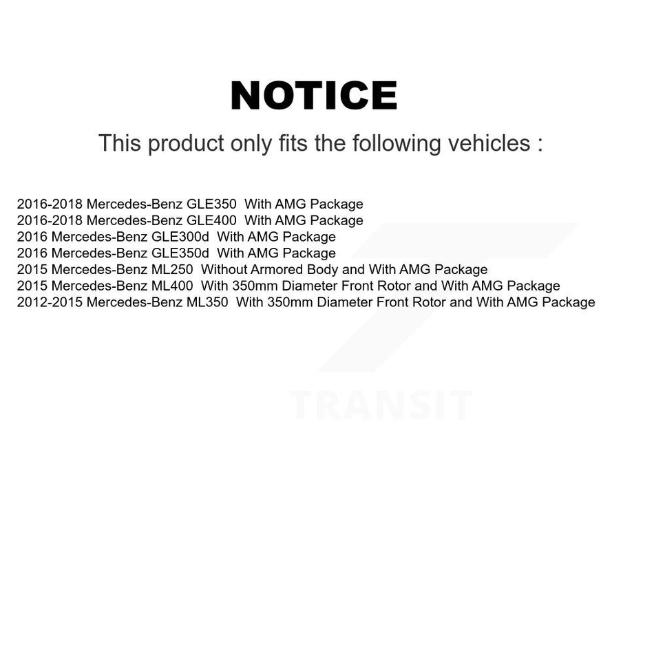 Front Coat Brake Rotors Ceramic Pad Kit For Mercedes-Benz ML350 GLE400 GLE350 ML400 ML250 KGA-100021
