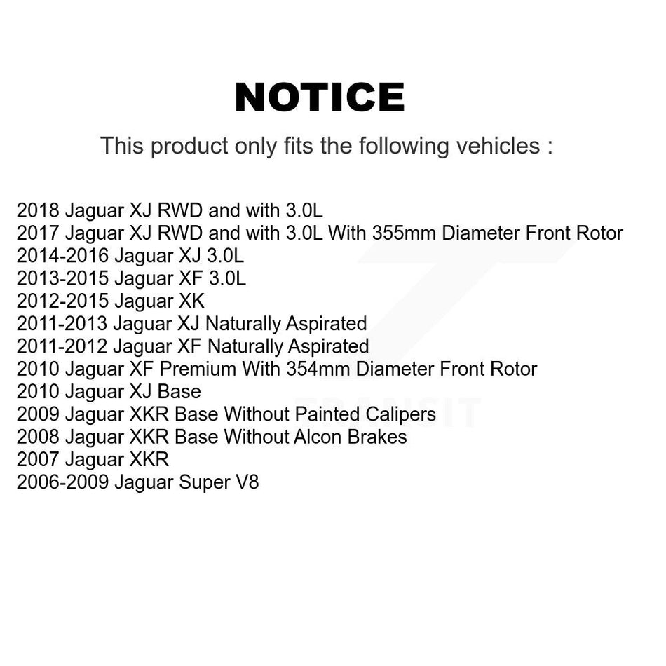 Front Coated Disc Brake Rotors And Semi-Metallic Pad Kit For Jaguar XF XJ XKR XK Super V8 KGA-100110