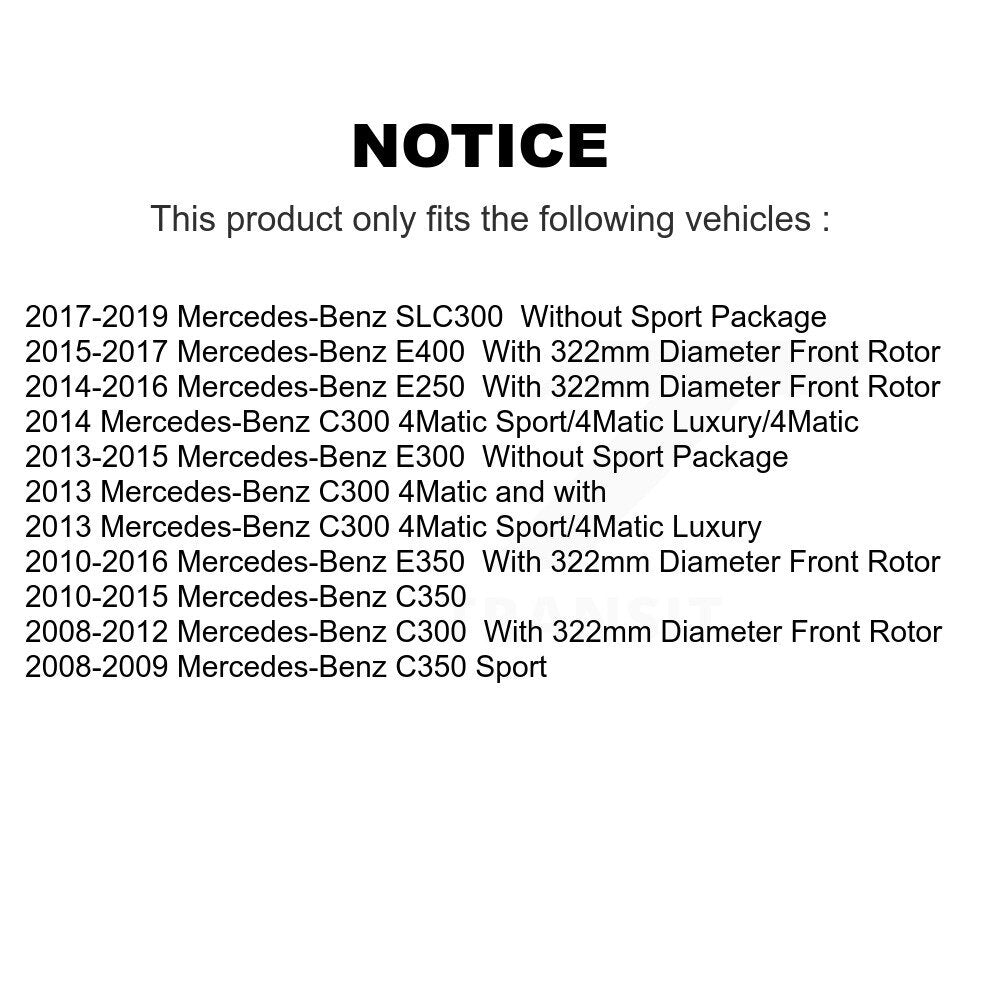 Front Coated Brake Rotor Semi-Metallic Pad Kit For Mercedes-Benz C300 E350 C350 E400 E250 KGA-100113