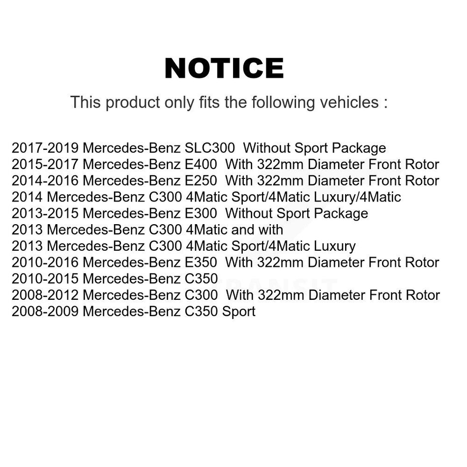 Front Coated Brake Rotor Semi-Metallic Pad Kit For Mercedes-Benz C300 E350 C350 E400 E250 KGA-100113
