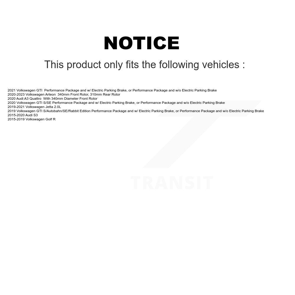 Front Coat Brake Rotor Ceramic Pad Kit For Volkswagen Jetta Golf R GTI Audi S3 A3 Quattro KGA-100149