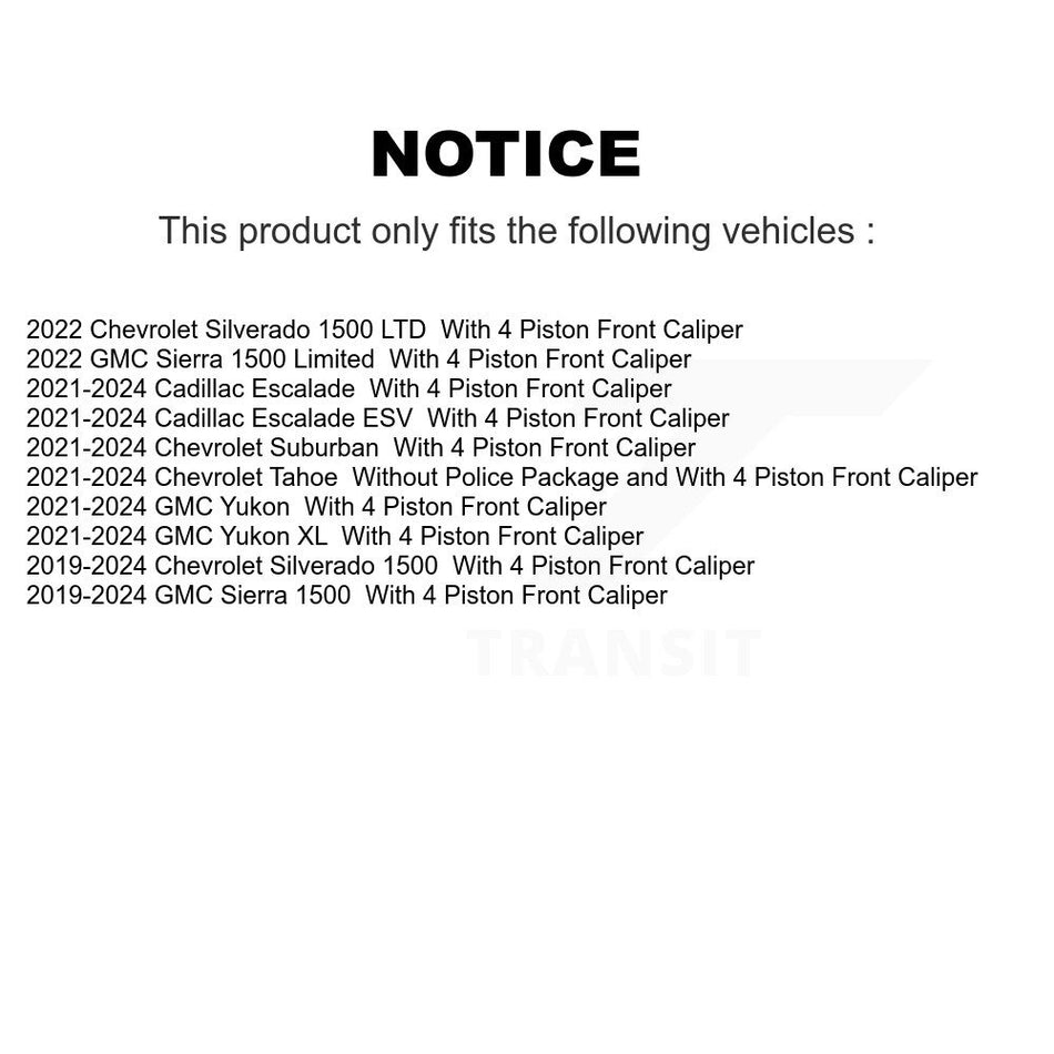 Front Coated Brake Rotor Ceramic Pad Kit For GMC Chevrolet Silverado 1500 Sierra Yukon XL KGA-100185