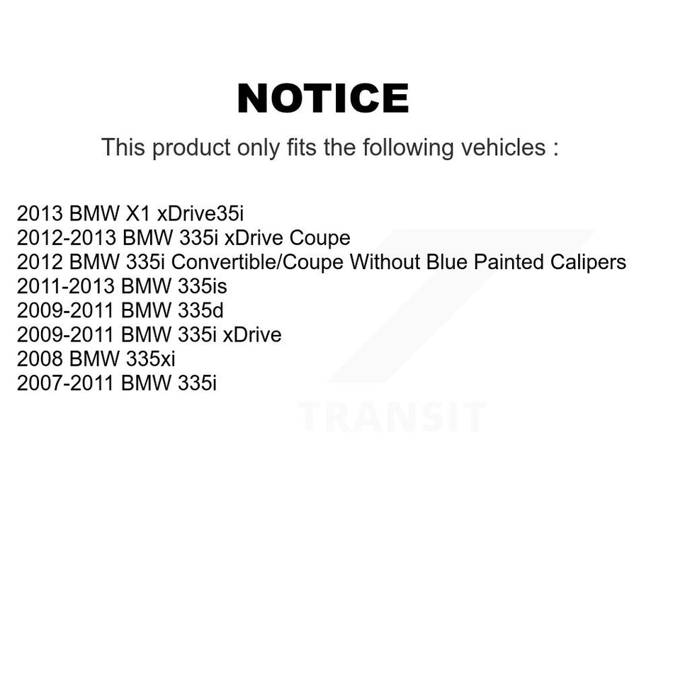 Front Coat Disc Brake Rotor Semi-Metallic Pad Kit For BMW 335i xDrive X1 335xi 335is 335d KGA-100210